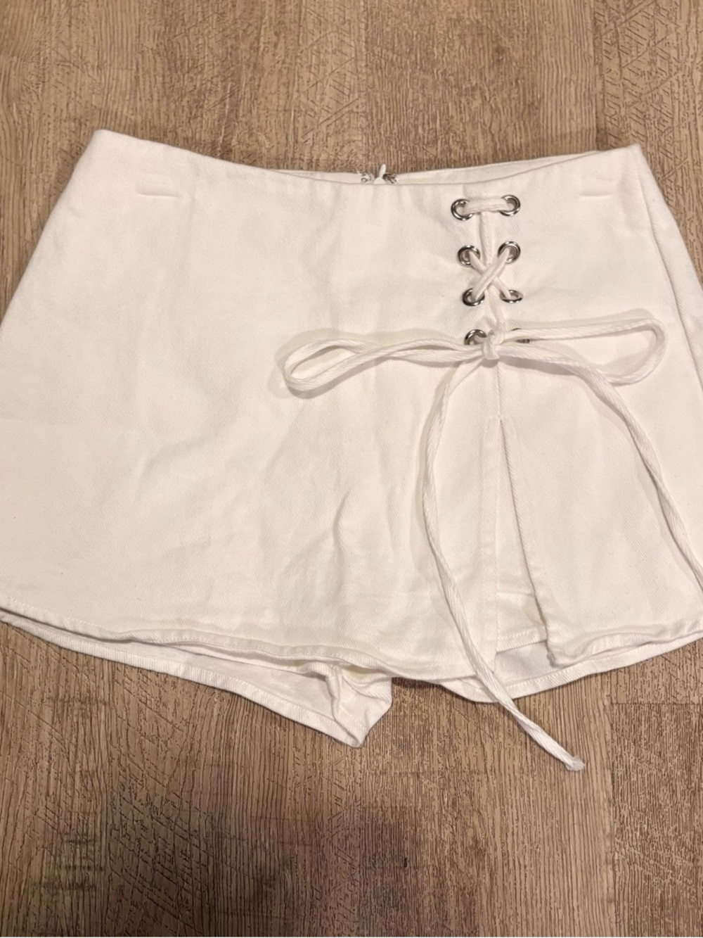 Altar'd State White Lace-Up High-Waist Skort